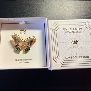 Eyecandy Los Angeles 18K Gold Butterfly Ring